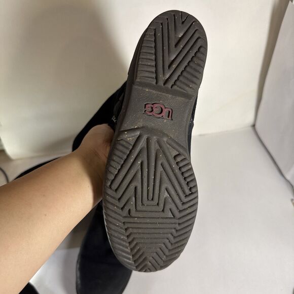 Ugg Thomsen Suede Leather Sheepskin Lined Waterproof Buckled Zip Boots Women Sz7 - Picture 7 of 10